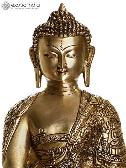 15" Lord Buddha, the Performer and the Redeemer In Brass | Handmade | Made In India