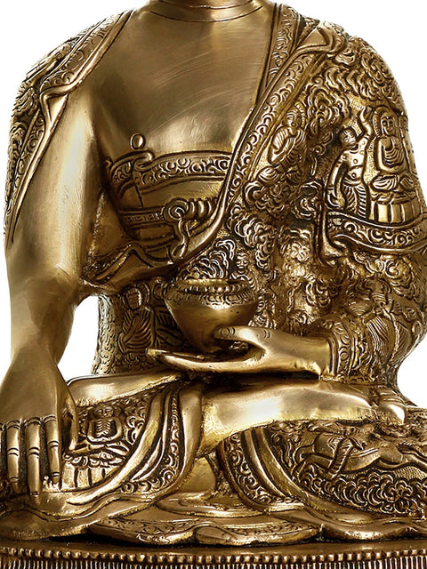 15" Lord Buddha, the Performer and the Redeemer In Brass | Handmade | Made In India