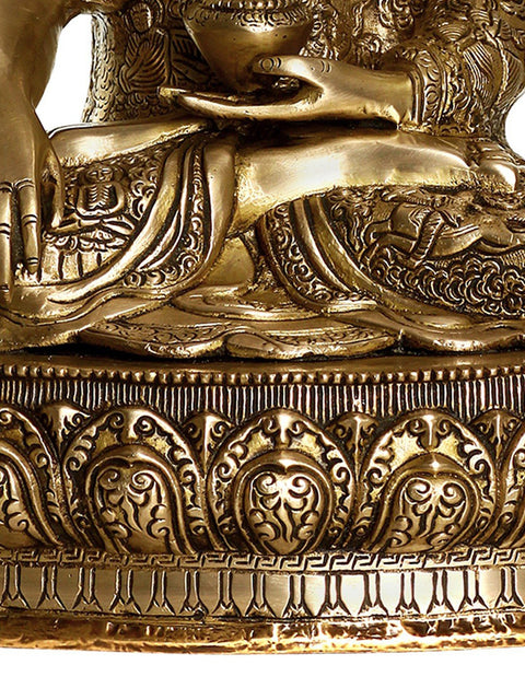 15" Lord Buddha, the Performer and the Redeemer In Brass | Handmade | Made In India