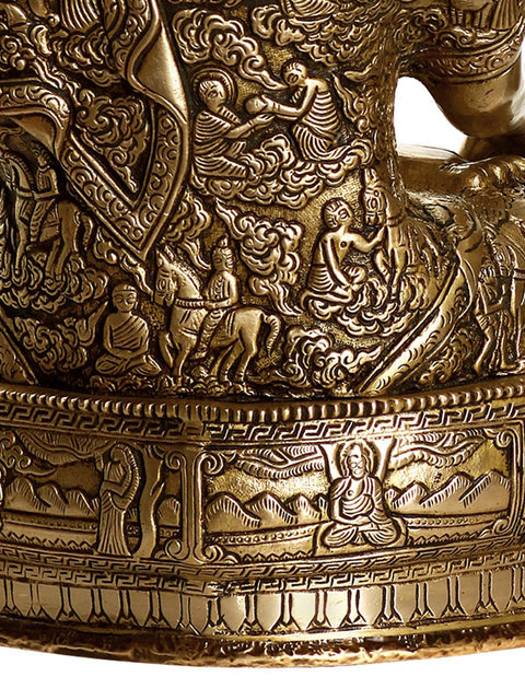 15" Lord Buddha, the Performer and the Redeemer In Brass | Handmade | Made In India