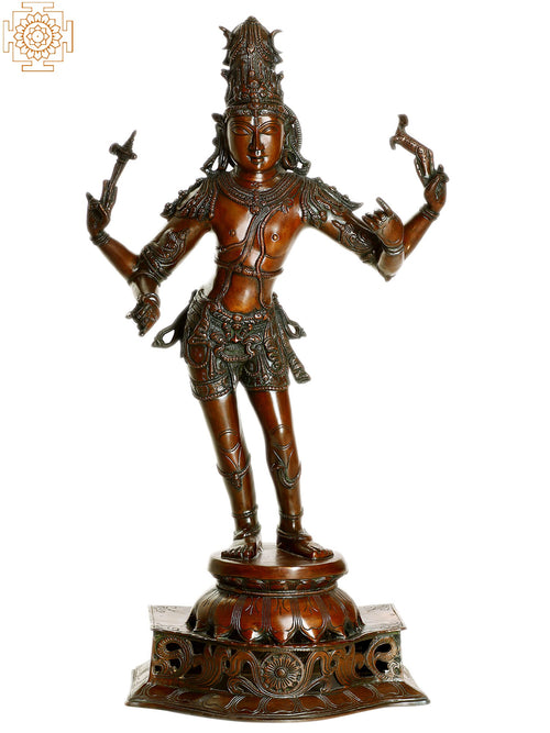 32" Brass Vinapani Shiva Pashupatinath Statue Handmade
