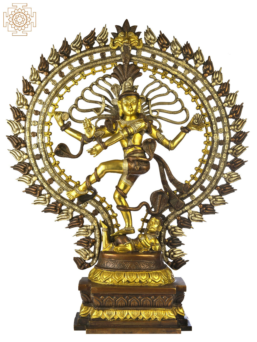 27" Handmade Nataraja Brass Statue with Triple Hues
