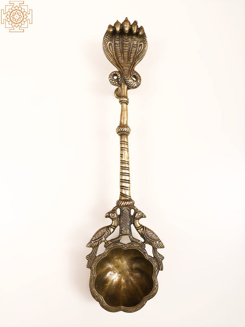 18" Ritual Spoon with Peacock Pair