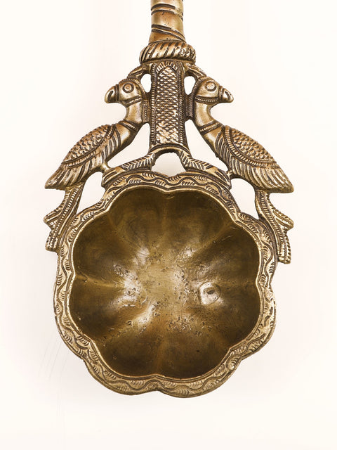 18" Ritual Spoon with Peacock Pair