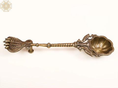 18" Ritual Spoon with Peacock Pair