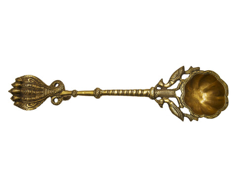 18" Ritual Spoon with Peacock Pair