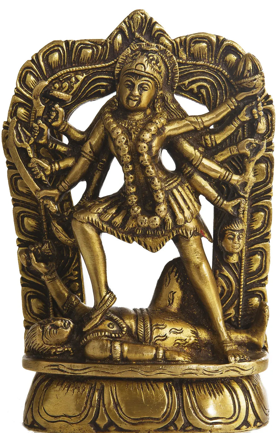6" Mother Goddess Kali Handmade Brass Statue