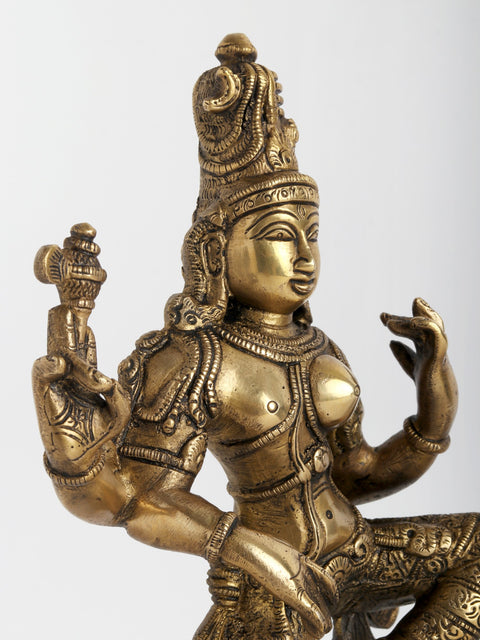 11" Dancing Ardhanarishvara (Shiva Shakti) In Brass | Handmade | Made In India