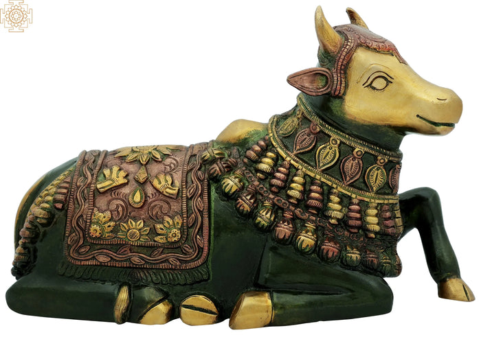 10" Handmade Brass Nandi Idol - Vehicle of Lord Shiva