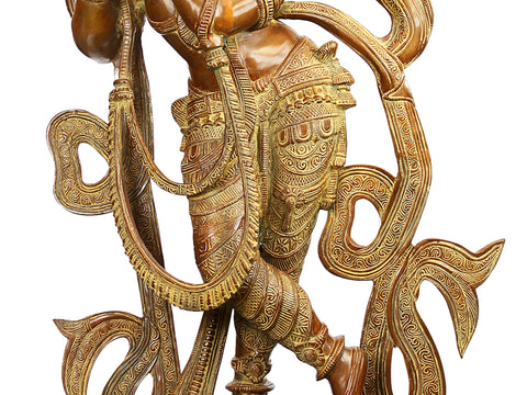 34" Large Venu Gopal Krishna Brass Sculpture | Indian Handcrafted Idol
