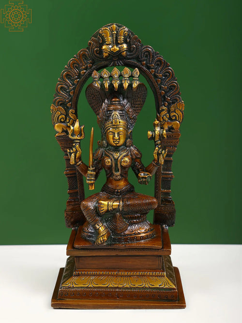9" Brass Goddess Mariamman Statue Handmade