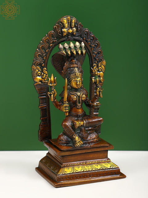 9" Brass Goddess Mariamman Statue - South Indian Durga | Handmade | Made in India