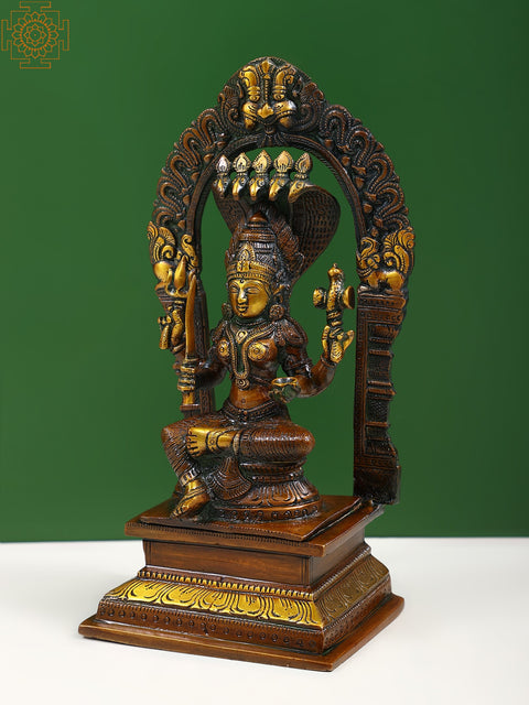 9" Brass Goddess Mariamman Statue - South Indian Durga | Handmade | Made in India