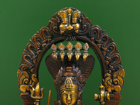 9" Brass Goddess Mariamman Statue - South Indian Durga | Handmade | Made in India
