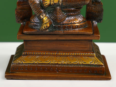 9" Brass Goddess Mariamman Statue - South Indian Durga | Handmade | Made in India
