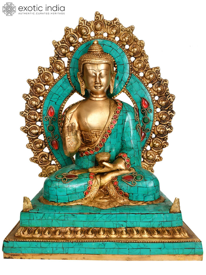 11" Lord Buddha Preaching Dharma Handmade Brass Statue