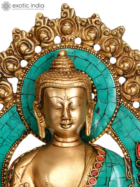 11" Lord Buddha Preaching His Dharma - Tibetan Buddhist | Brass | Handmade | Made In India