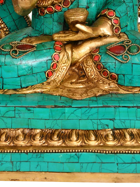 11" Lord Buddha Preaching His Dharma - Tibetan Buddhist | Brass | Handmade | Made In India