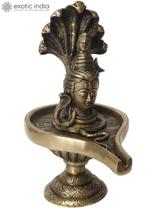 10" Lord Shiva Linga Brass Statue Handmade