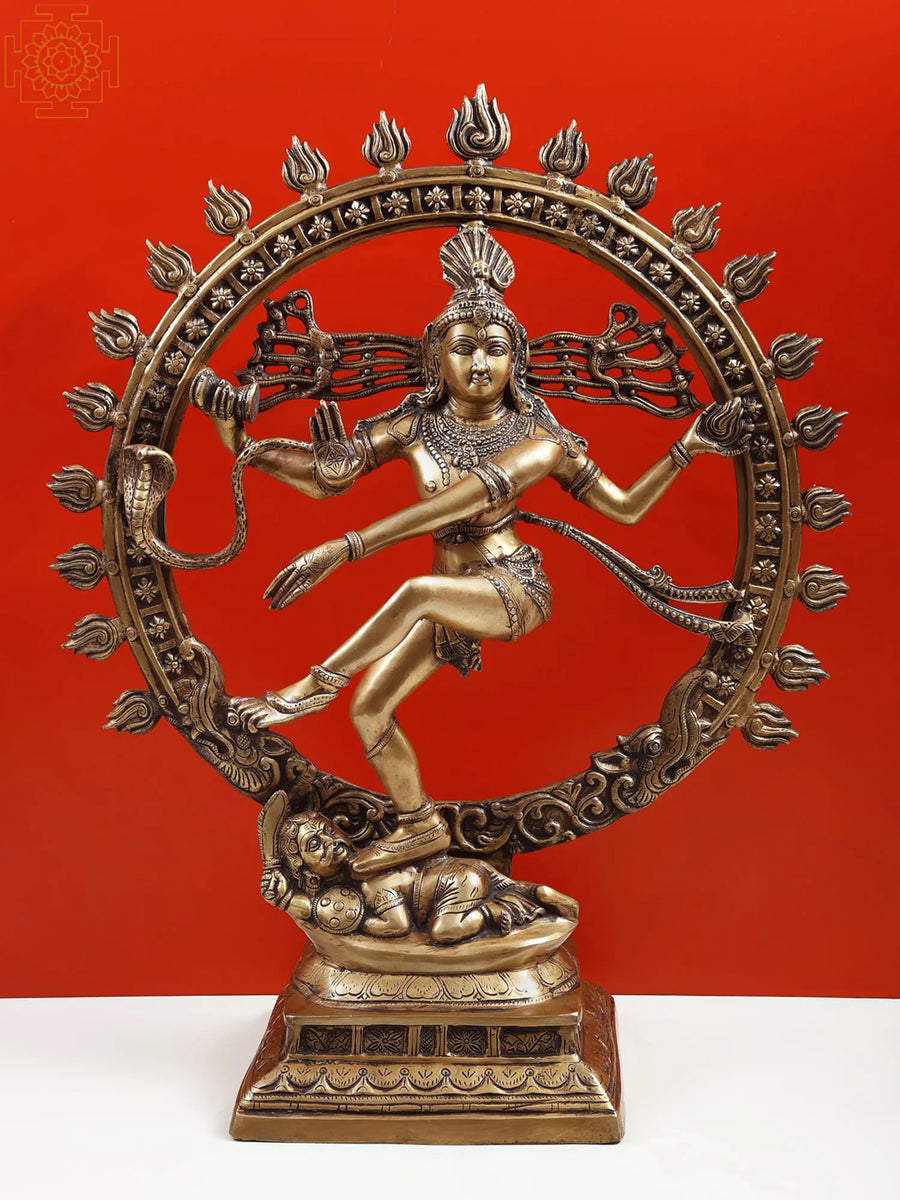 33" Large Nataraja Handmade Brass Statue for Home Decor