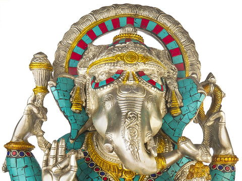 19" Supreme Lord Ganesha In Brass | Handmade | Made In India