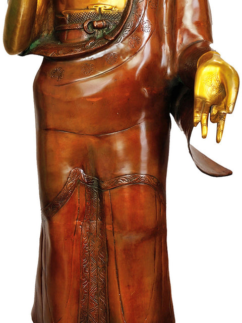 33" Large Size Buddha Brass Sculpture | Handmade | Made In India