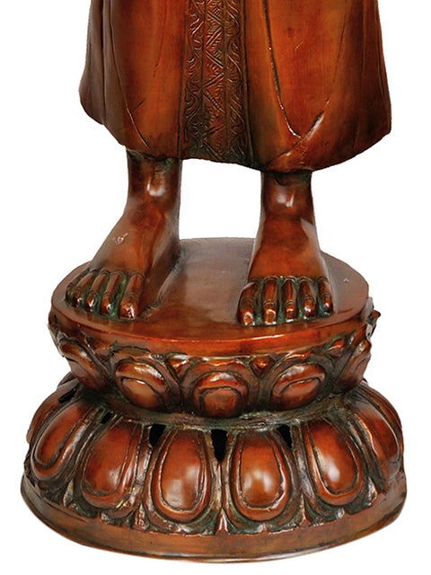33" Large Size Buddha Brass Sculpture | Handmade | Made In India