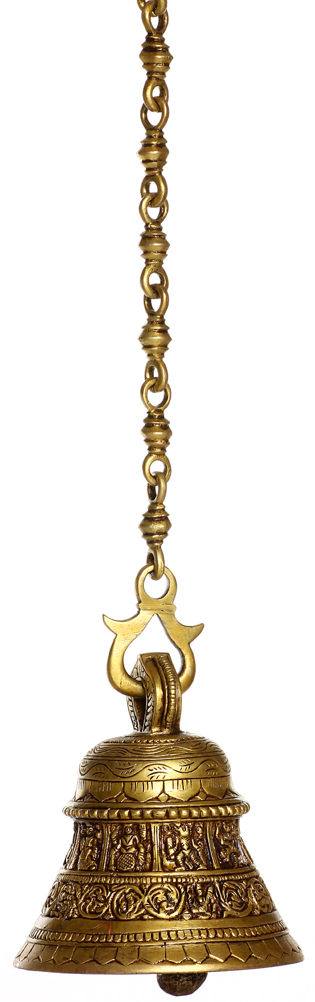 5" Handmade Brass Bell with Dasavatara Statue