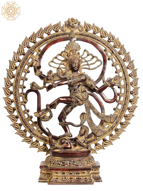 19" Nataraja in OM Handmade Brass Statue for Pooja