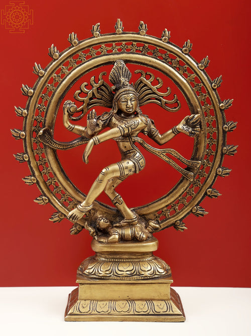 13" Nataraja Handmade Brass Statue - Shiva Dancing