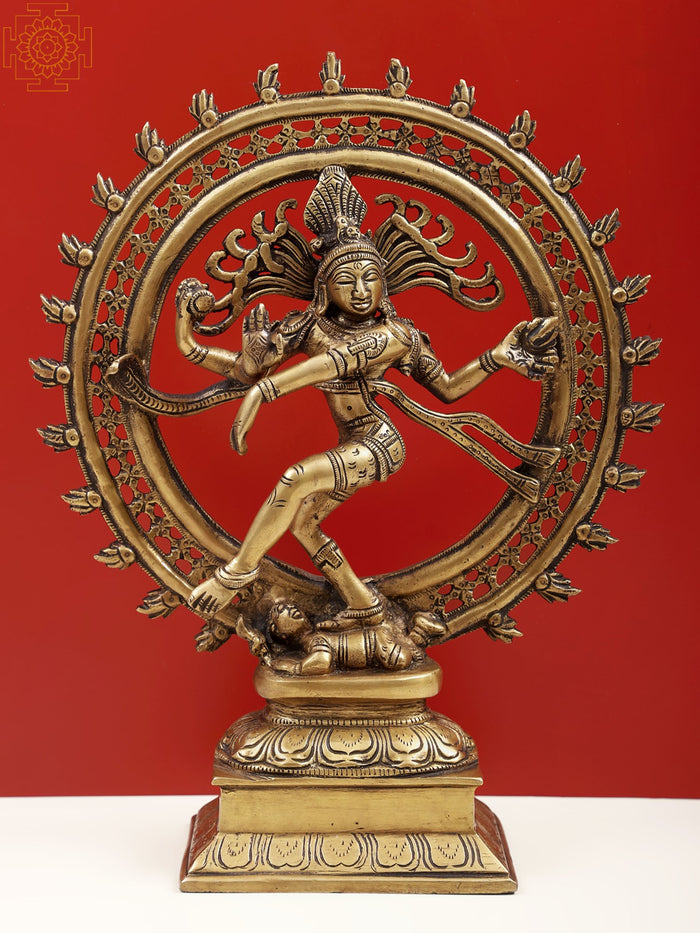 13" Nataraja Handmade Brass Statue - Shiva Dancing