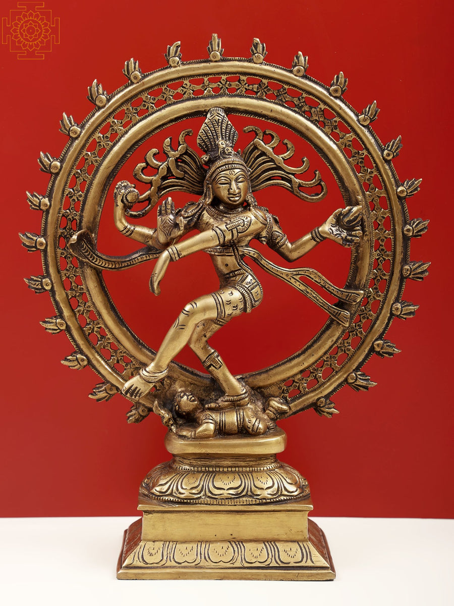 13" Nataraja Handmade Brass Statue - Shiva Dancing