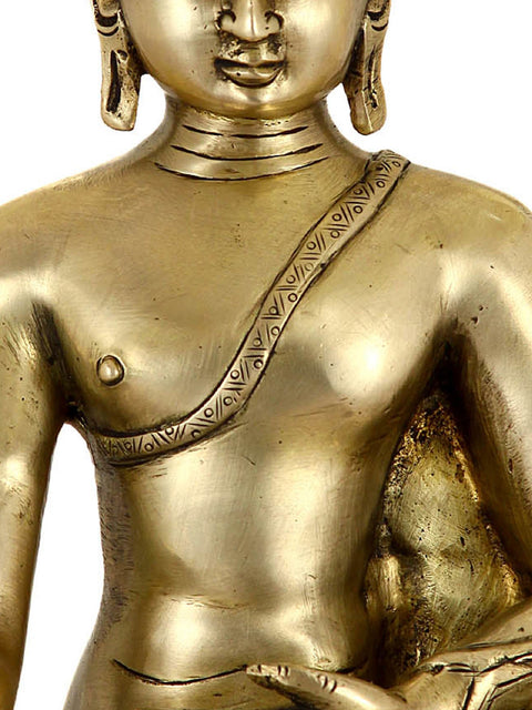 Lord Buddha in Bhumisparsha Mudra with Flaming Pearl or Cintamani on Ushnisha