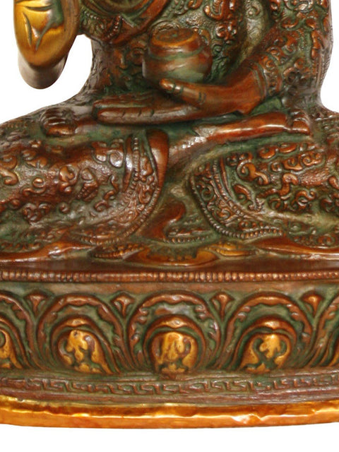 9" Shakyamuni Buddha Preaching His Dharma (Robes Decorated with the Scenes from His Life) In Brass