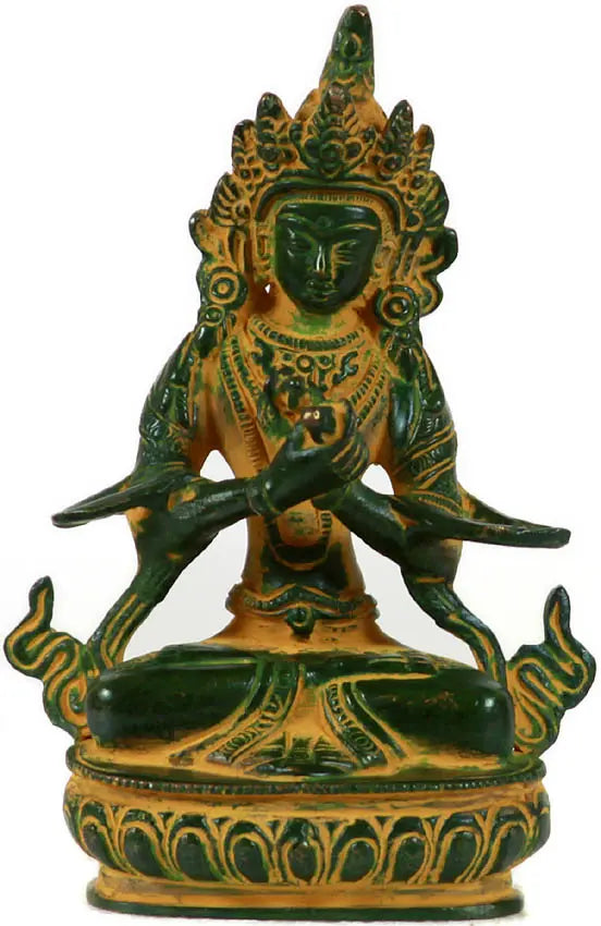 5" Brass Vajradhara Buddha Handmade Statue for Pooja