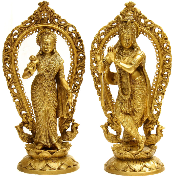 16" Radha Krishna In Brass | Handmade | Made In India