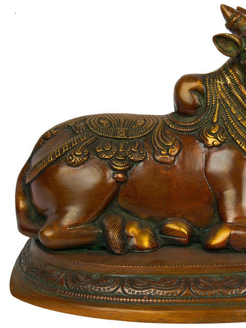 8" Nandi, The ShivaÕs Mount and One of His Ganas In Brass | Handmade | Made In India