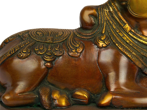 8" Nandi, The ShivaÕs Mount and One of His Ganas In Brass | Handmade | Made In India