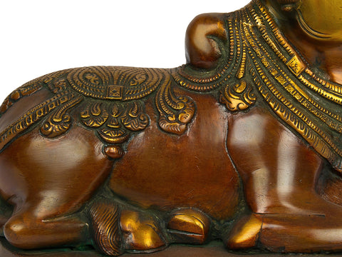 8" Nandi, The Shiva’s Mount and One of His Ganas In Brass | Handmade | Made In India
