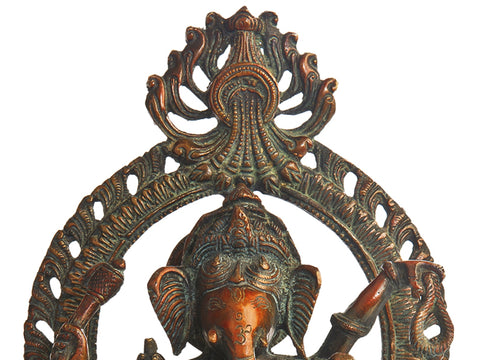 11" Six-Armed Dancing Ganesha In Brass | Handmade | Made In India