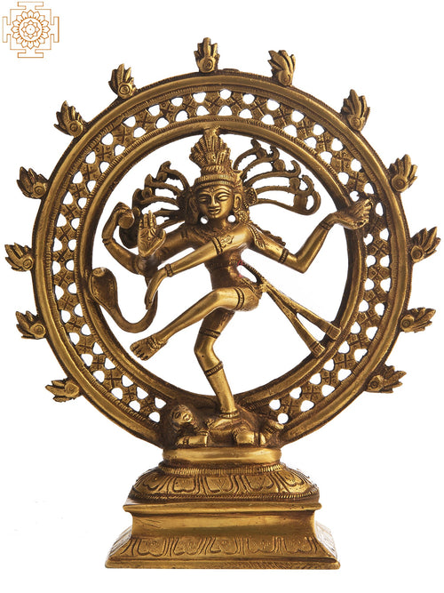 9" Nataraja Dancing on Apasmar Brass Statue