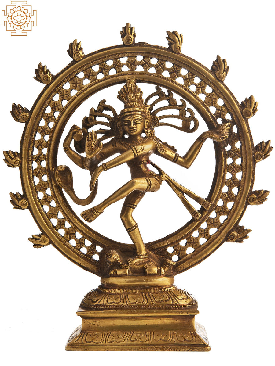 9" Nataraja Dancing on Apasmar Brass Statue