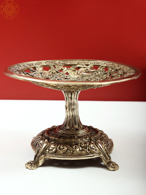 Handcrafted Wooden Fruit Bowl with Jali Work