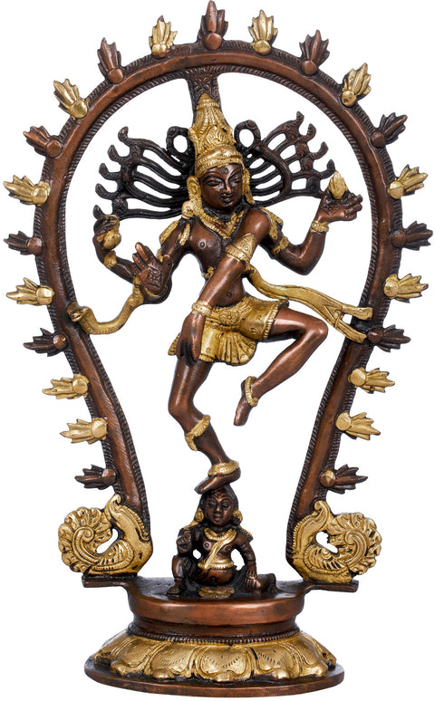 11" Lord Shiva as Nataraja Brass Idol | Handmade | Made In India