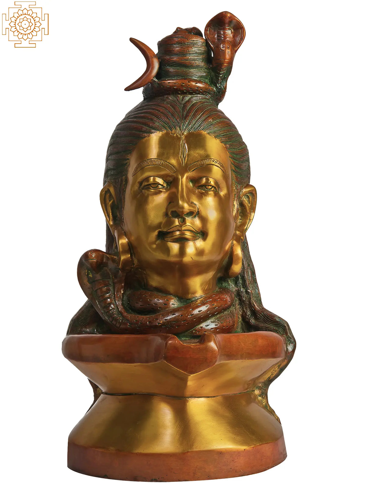 19" Lord Shiva Enshrined as Linga In Brass | Handmade | Made In India