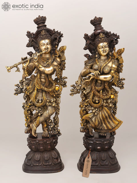 Radha Krishna Brass Statue | Handmade | Made in India