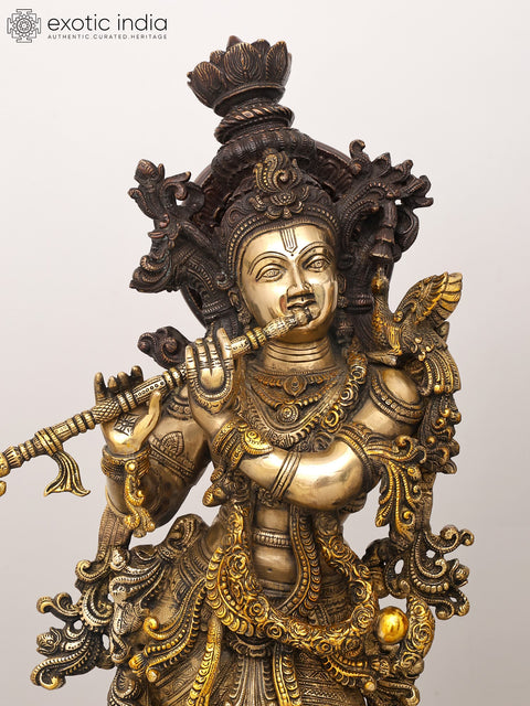Radha Krishna Brass Statue | Handmade | Made in India
