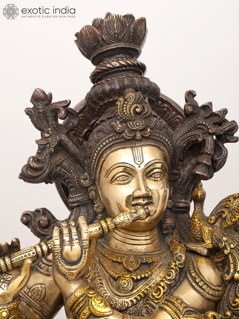 Radha Krishna Brass Statue | Handmade | Made in India
