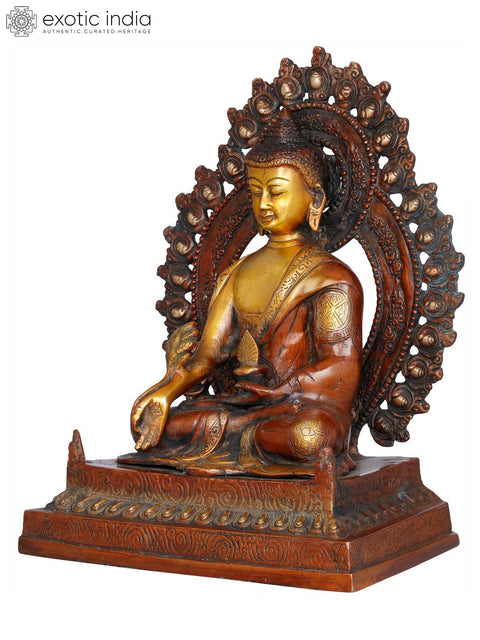 11" Tibetan Buddhist God Medicine Buddha in Brass | Handmade Brass Sculpture