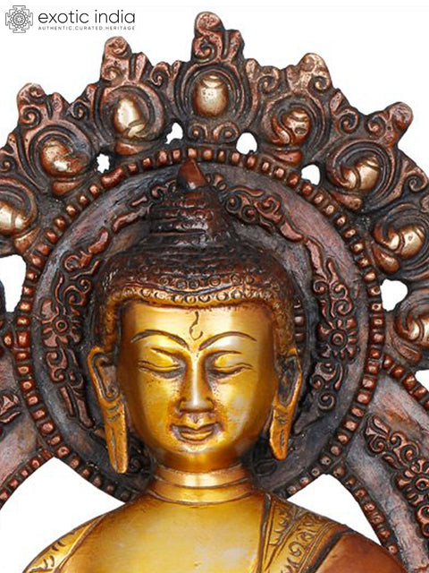 11" Tibetan Buddhist God Medicine Buddha in Brass | Handmade Brass Sculpture